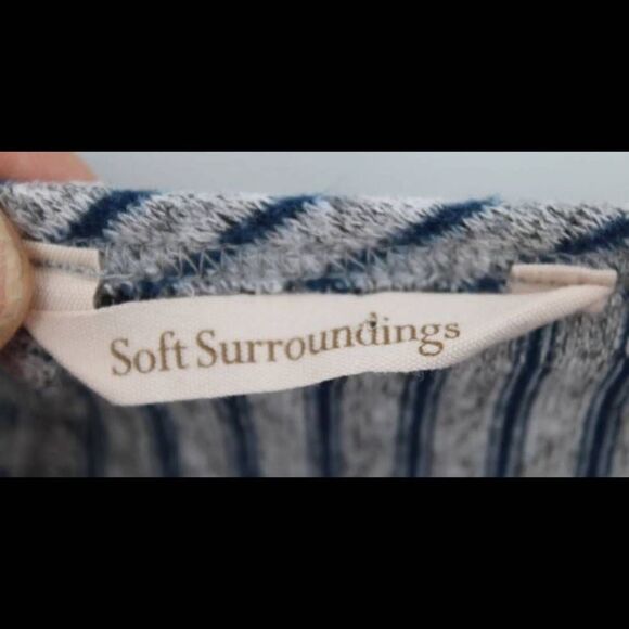 Soft Surroundings Blue Striped Oversized Sweater PXS. - Picture 4 of 5